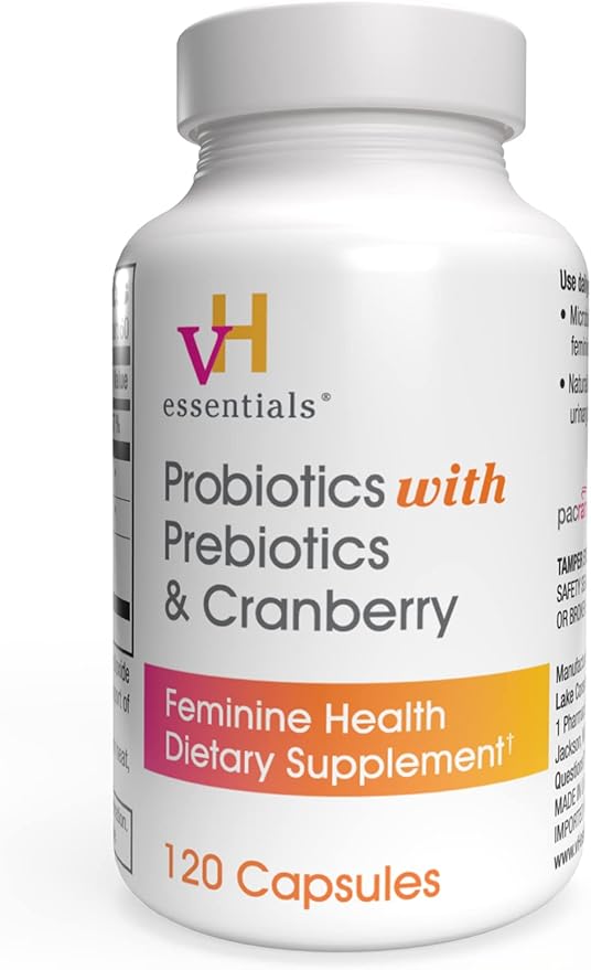 vH Essentials Probiotics with Prebiotics and Cranberry – Best budget feminine health supplement for odor control
